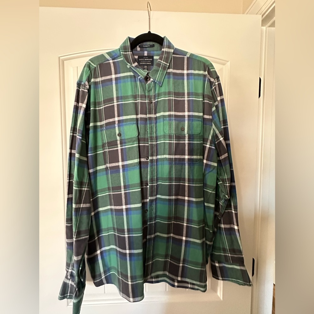 MEN’S LUCKY BRAND LONG SLEEVE FLANNEL SHIRT SIZE XXL